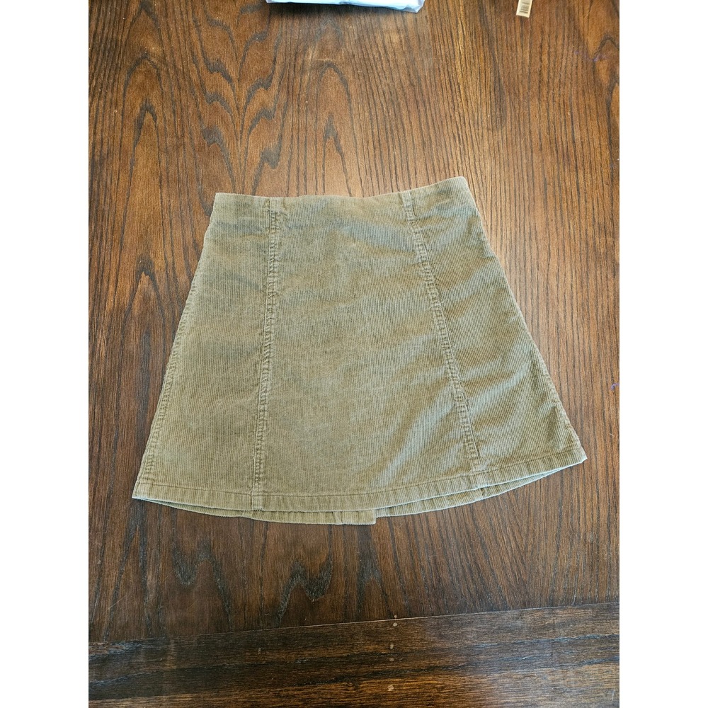 Wishlist Olive Green Corduroy Button Front Mini Skirt Womens Size Small S - Picture 9 of 9